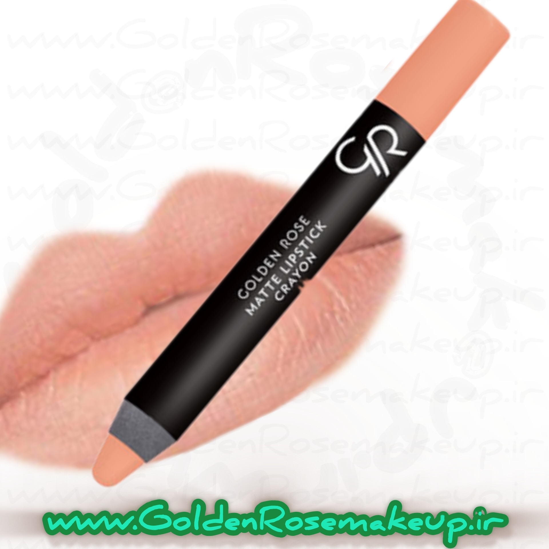 رژلب و بیس لب مدادی کرایون مات Crayon گلدن رز شماره 25