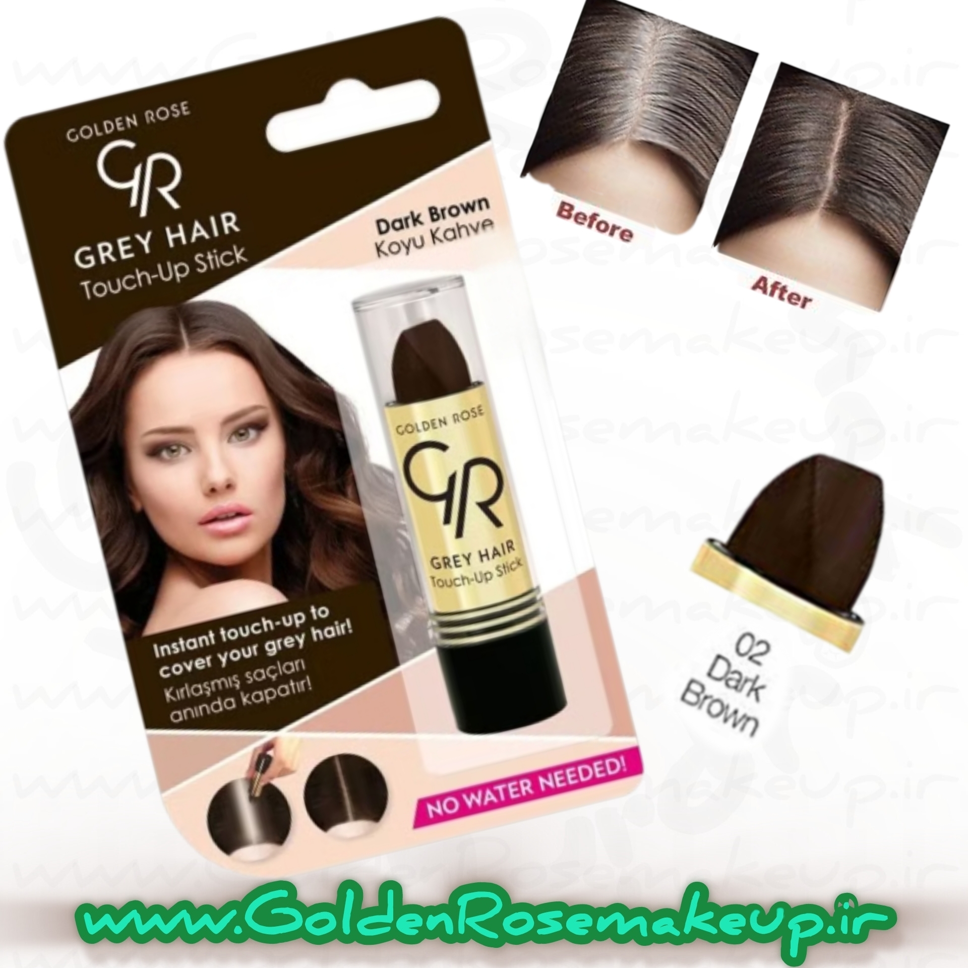 رژ مو  کاور استیک مو گلدن رز  مدل  Dark Brown شماره ۰۲