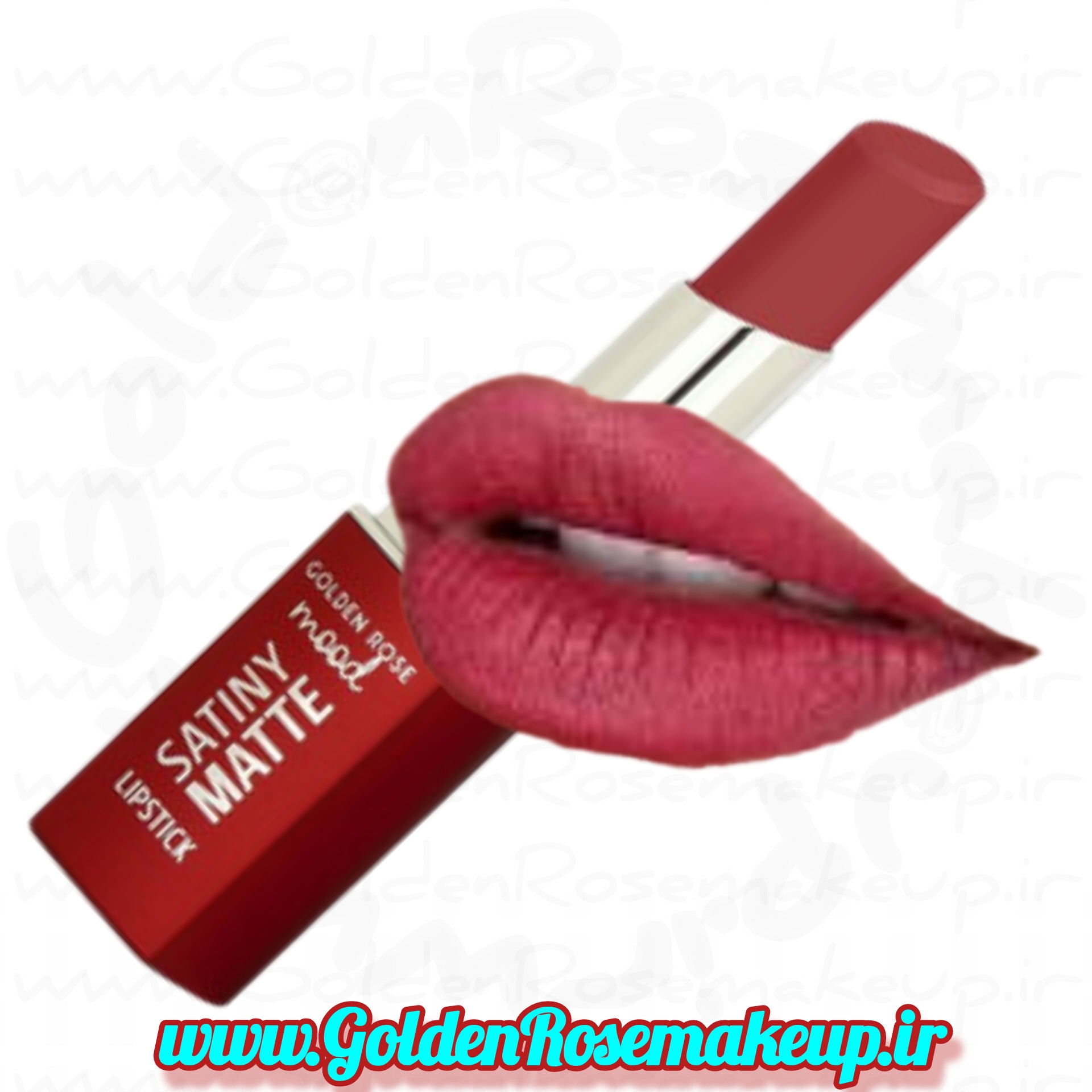 رژلب مات بادوام مود ساتینی گلدن رز صورتی سرخابی مدل Satiny Matte رنگ Blush Pink شماره 04