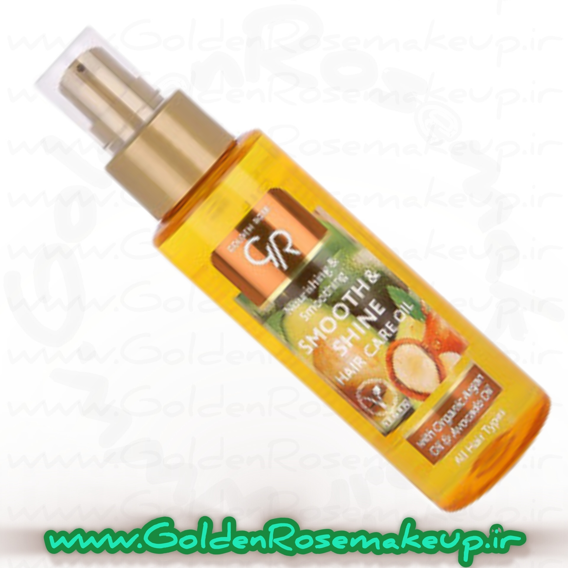 روغن آرگان محافظت‌کننده، شاداب‌کننده، تقویت‌کننده ، ترمیم‌کننده گلدن رز مدل ارگانیک SMOOTH & SHINE مناسب موهای خشک، شکننده، آسیب دیده، انواع مو، کراتین شده، دکلره شده حجم 100 میلی‌لیتر