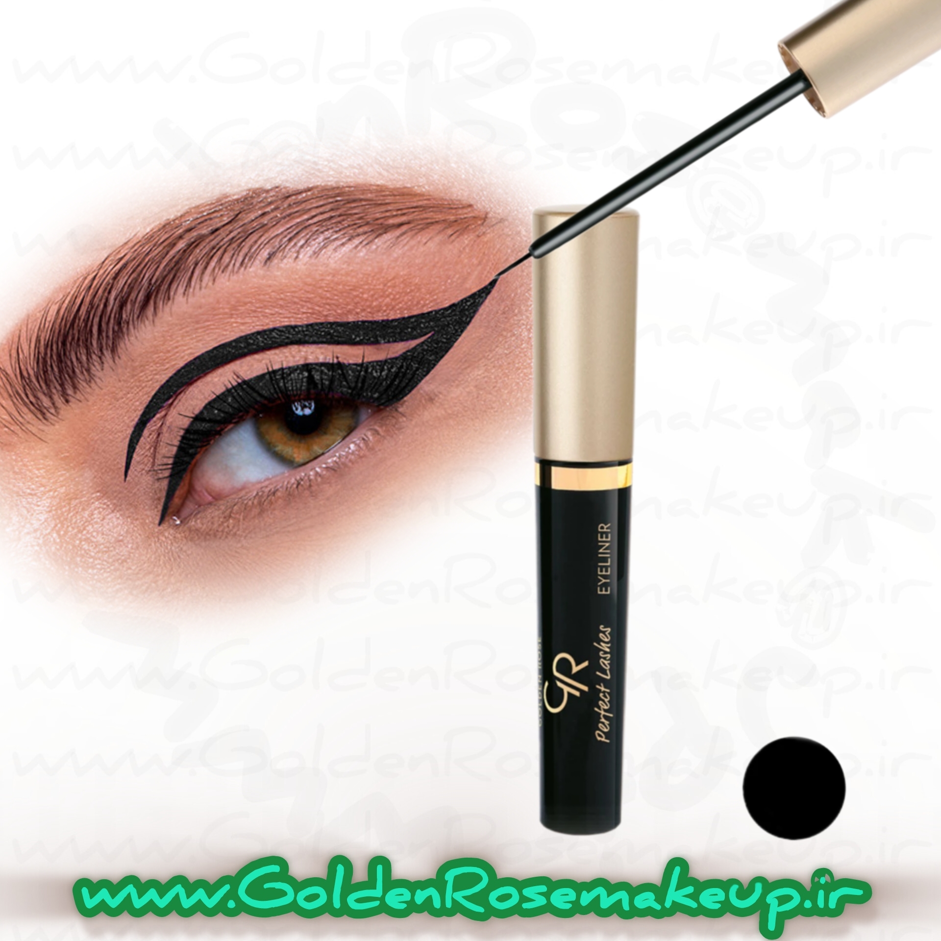 خط چشم مویی گلدن‌رز مدل پرفکت PERFECT LASHES مشکی