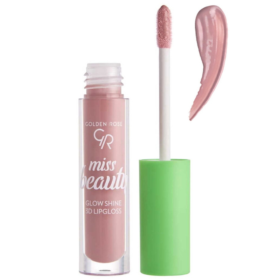 رژلب مایع حجم دهنده میس بیوتی گلو شاین Glow Shine گلدن رز Baby Pink شماره 0۲