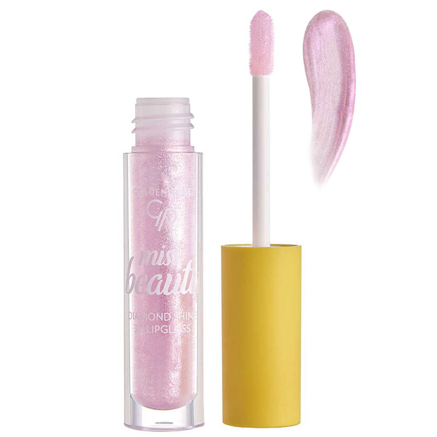 رژلب مایع حجم دهنده میس بیوتی دیاموند Diamond Shine گلدن رز Pink Trip شماره 01