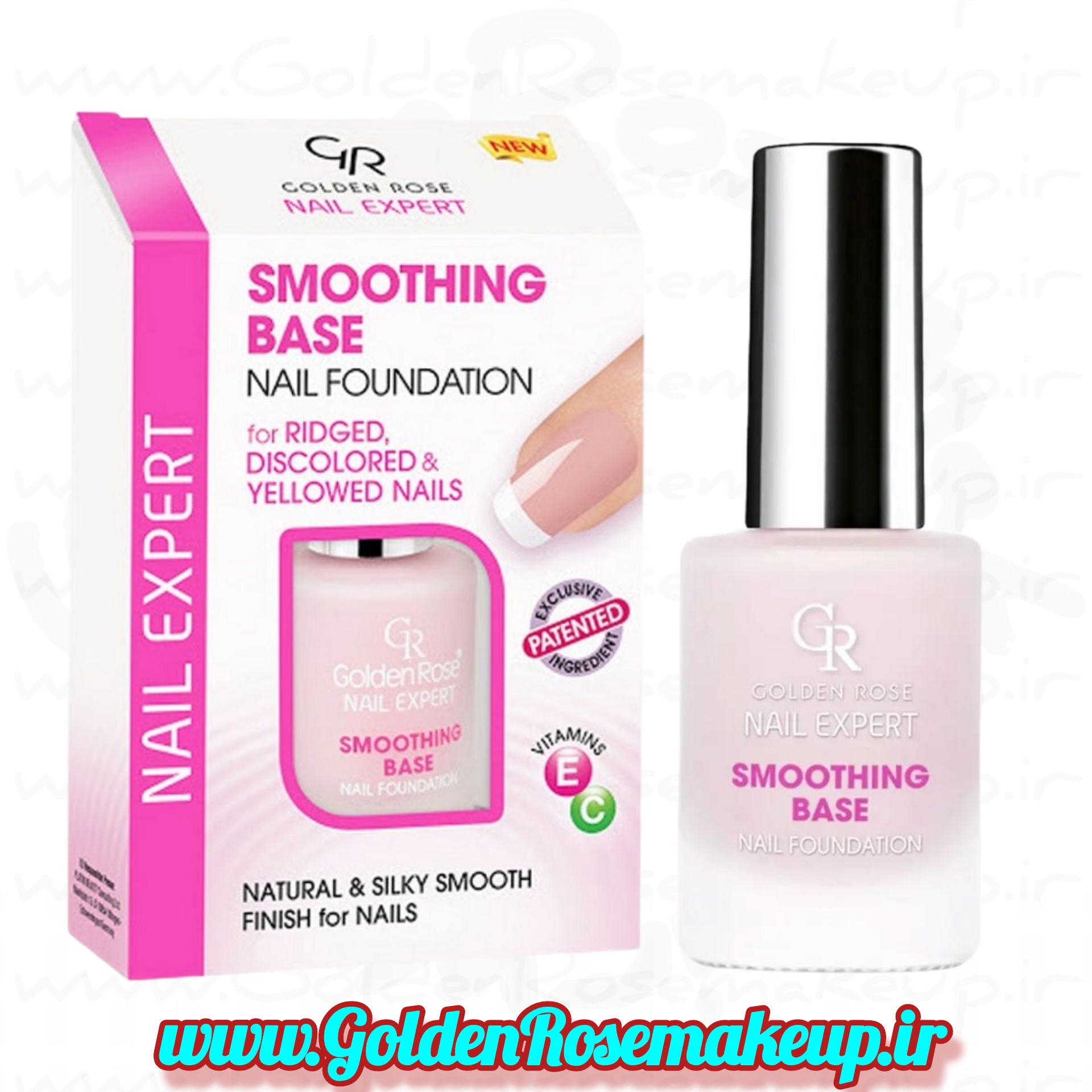 لاک تقویت کننده ناخن گلدن رز خاصیت صاف و سیقلی ناخن مدل  SMOOTHING BASE