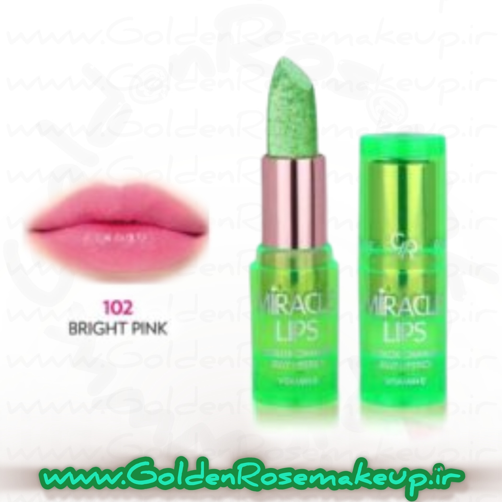 رژلب جامد جادویی ژله ای گلدن رز مدل Miracle شماره 102