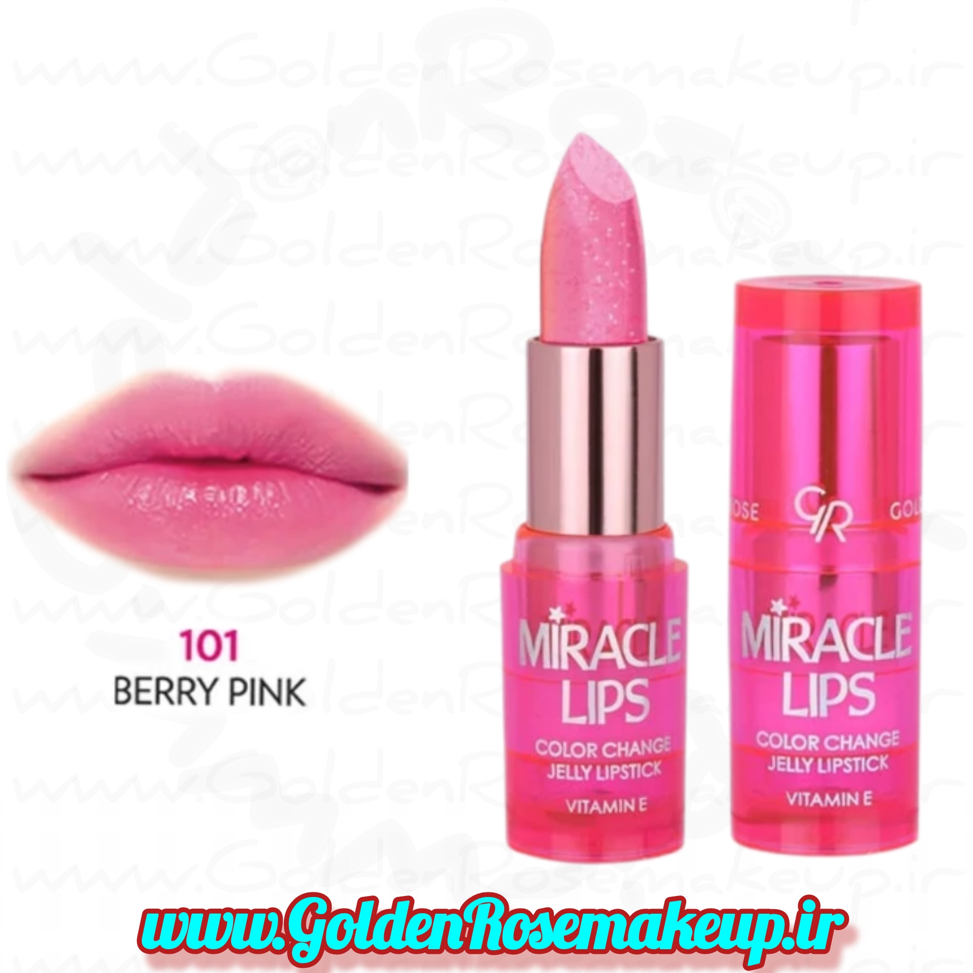 رژلب جامد جادویی ژله ای گلدن رز مدل Miracle شماره 101