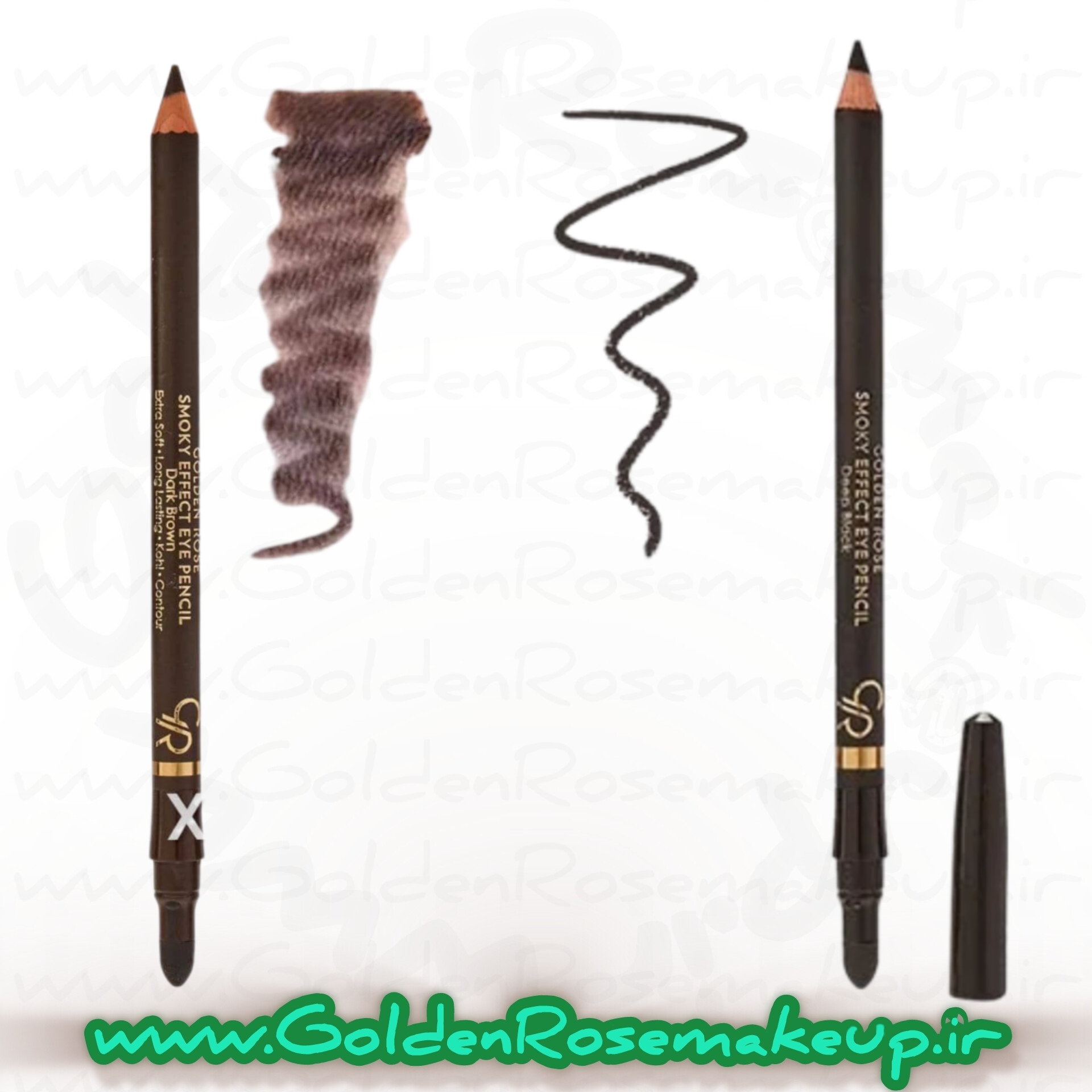 مداد چشم قهوه‌ای اسموکی گلدن رز داخل چشم مدل Smoky Effect-Brown