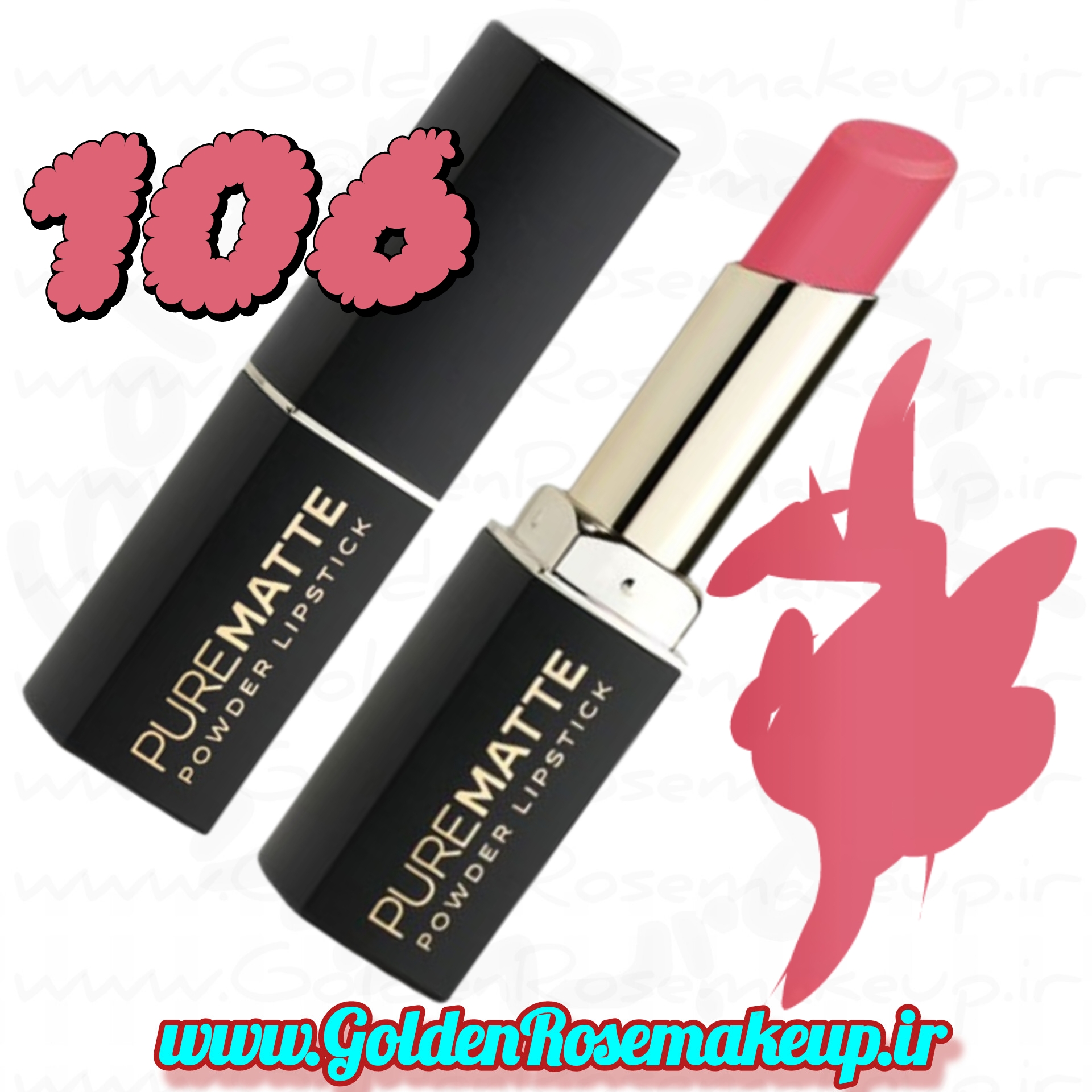 رژلب جامد پیور مات گلدن رز شماره ۱06