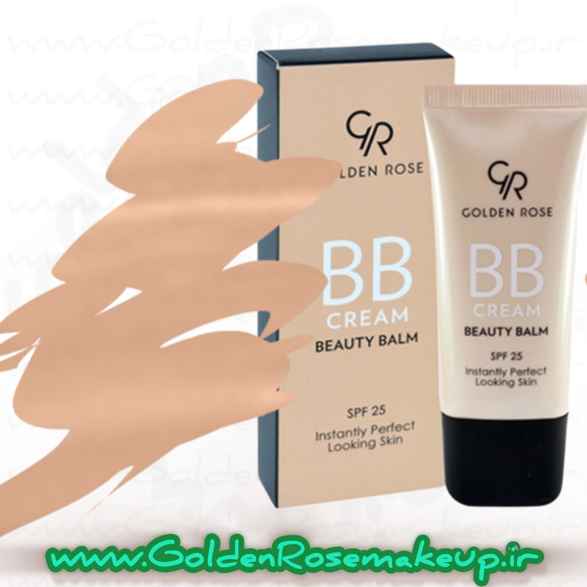 کرم پودر BB گلدن رز خاصیت ضدچروک و SPF25 شماره 02 حجم 30 میلی لیتر