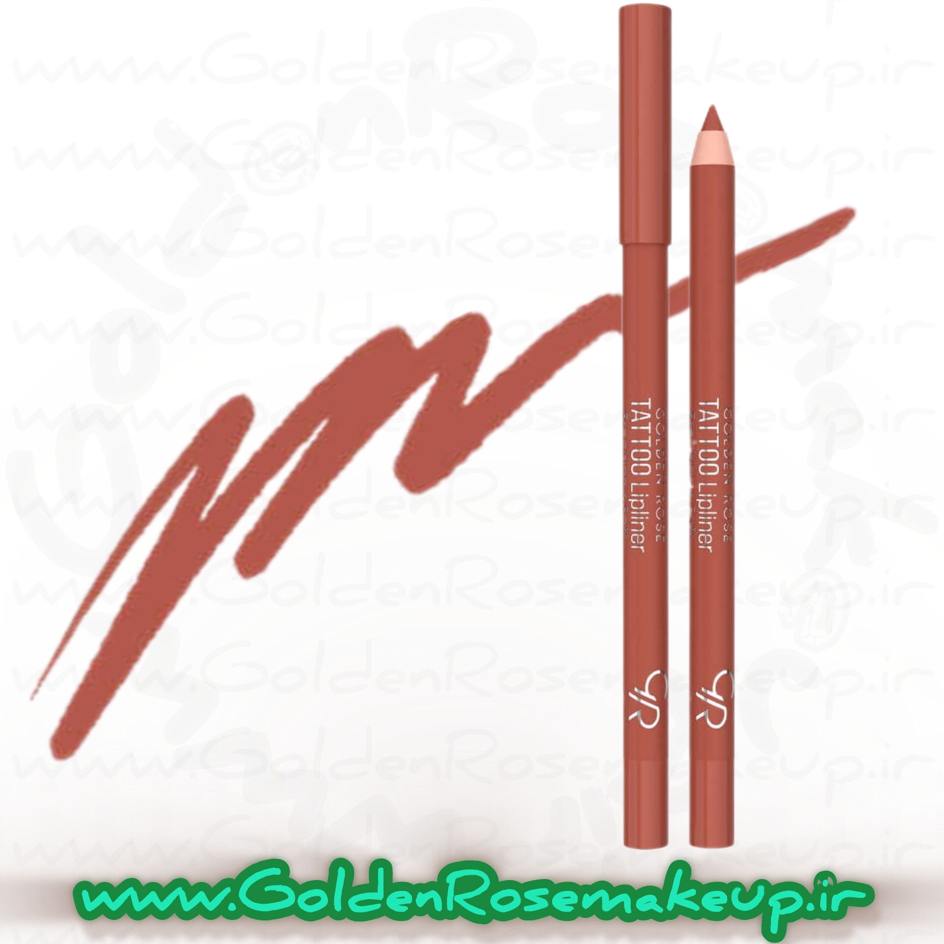 مداد لب تتو ژل ضد آب گلدن رز مدل TATTOO GEL  رنگ نود صورتی هلویی ملایم  شماره 201