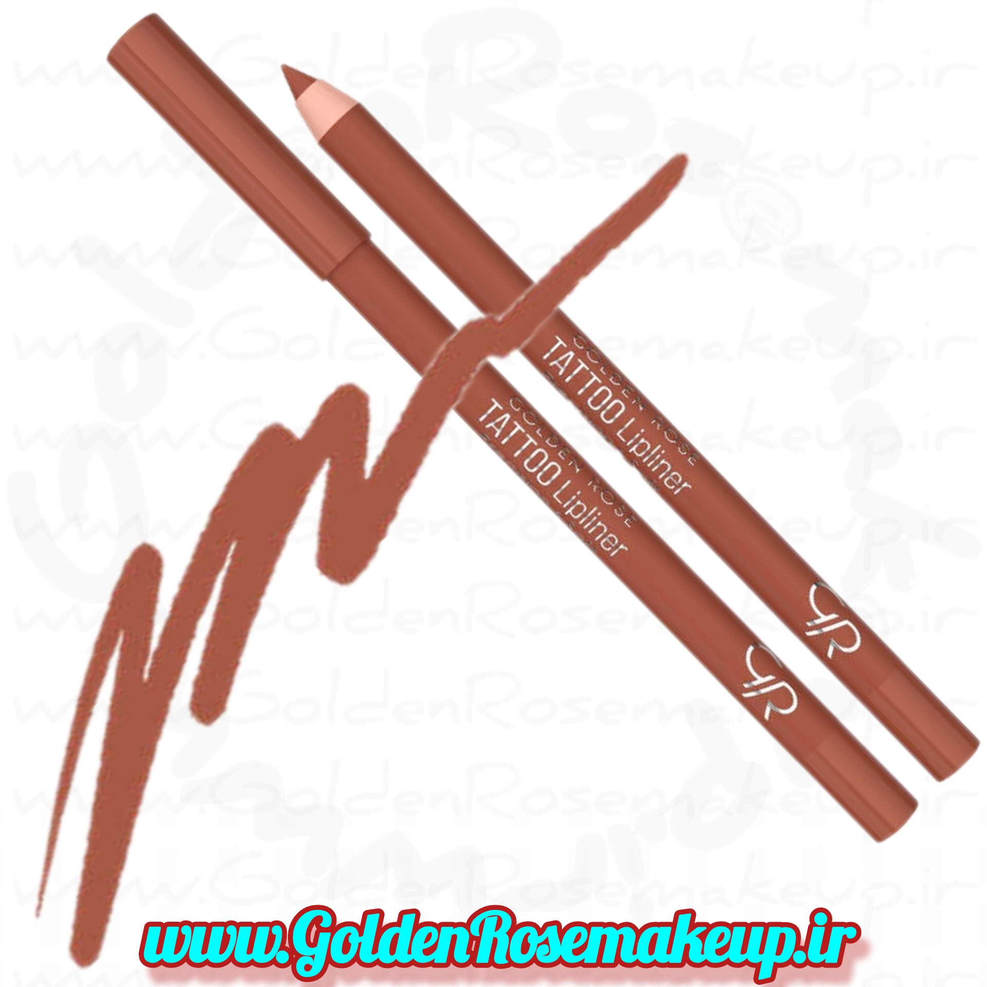 مداد لب تتو ژل ضد آب گلدن رز مدل TATTOO GEL  رنگ قهوه ای ملایم شماره 204