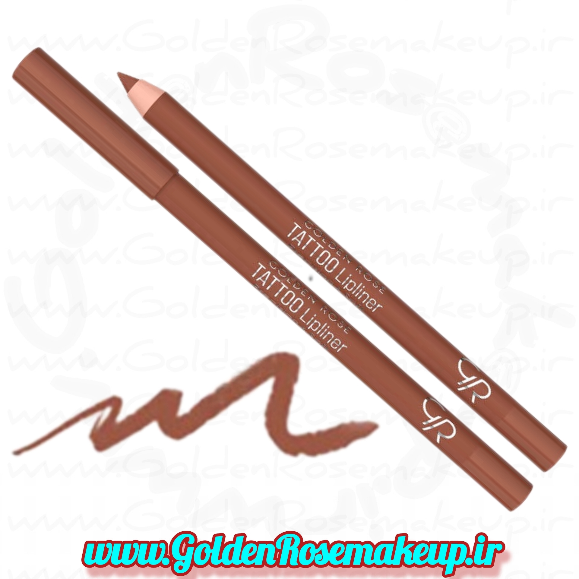 مداد لب تتو ژل ضد آب گلدن رز مدل TATTOO GEL  رنگ کرم قهوهای مایل به آجری شماره 205