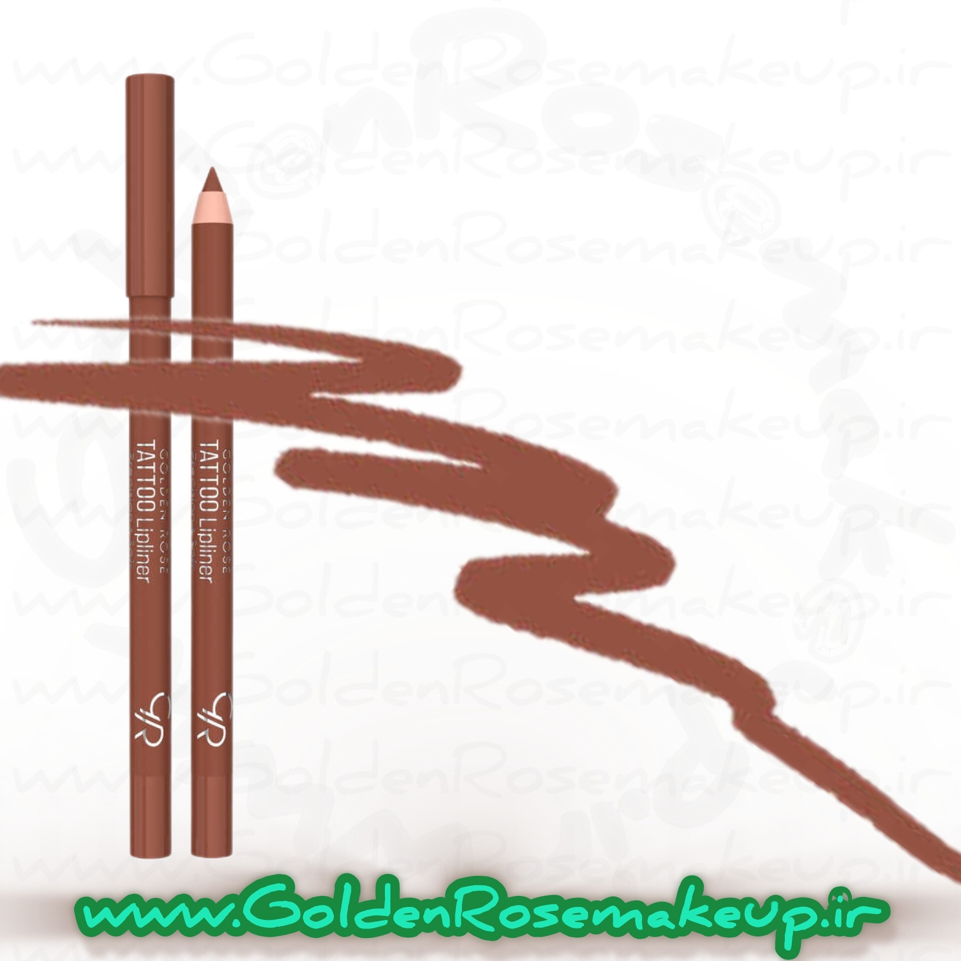 مداد لب تتو ژل ضد آب گلدن رز مدل TATTOO GEL  رنگ قهوه ای کاراملی شماره 206