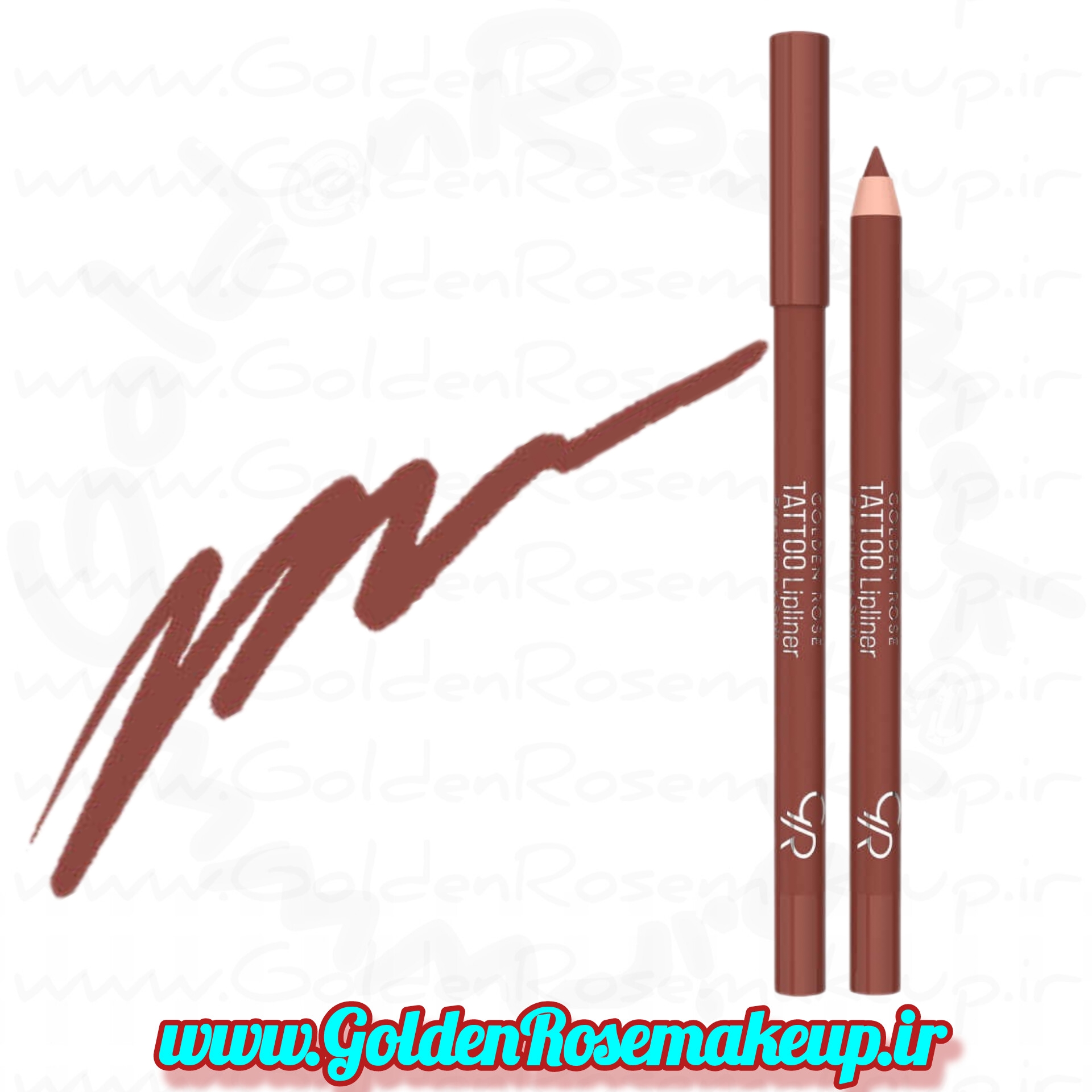 مداد لب تتو ژل ضد آب گلدن رز مدل TATTOO GEL  رنگ قهوه ای زنجبیلی شماره 207