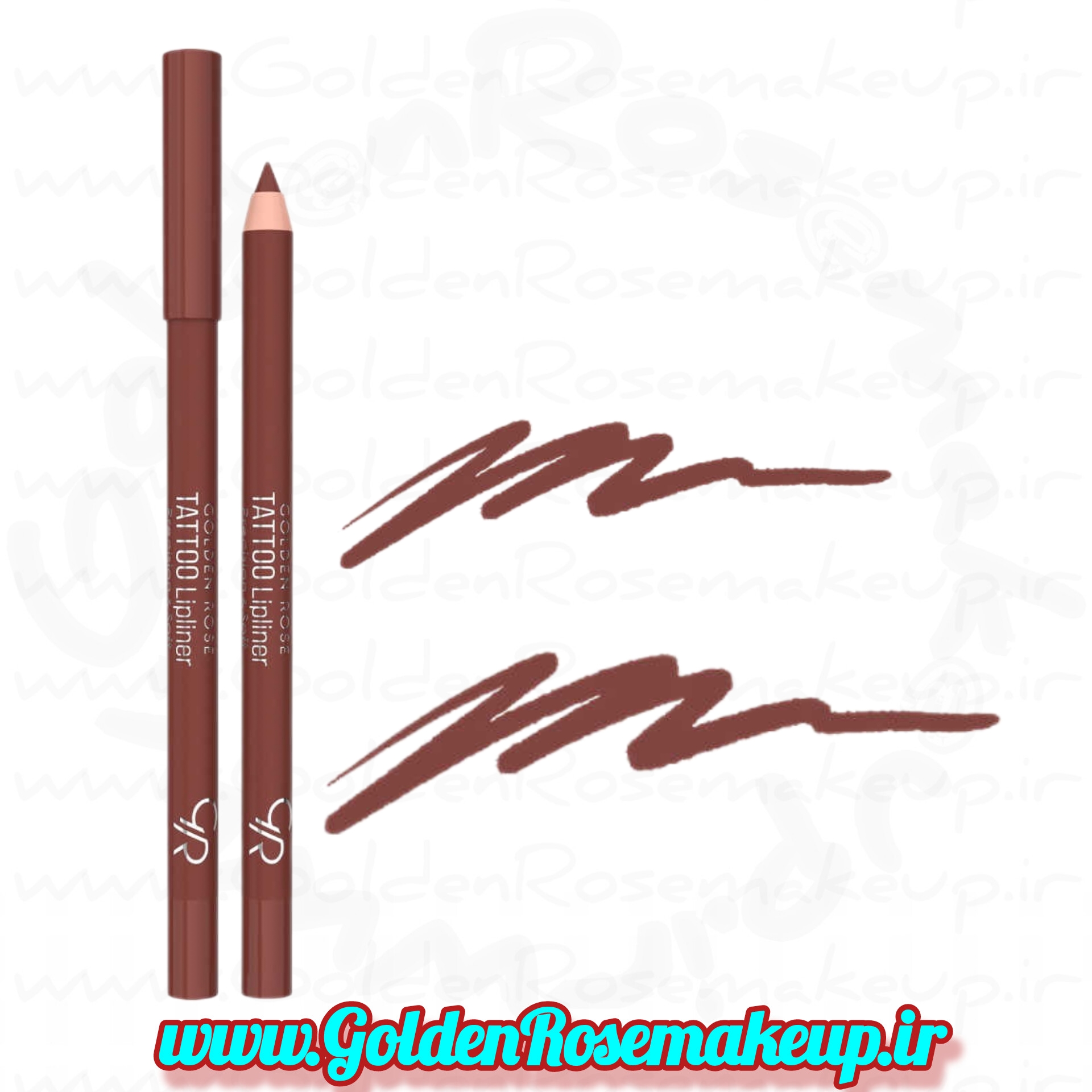 مداد لب تتو ژل ضد آب گلدن رز مدل TATTOO GEL  رنگ قرمز ماهاگونی شماره 208