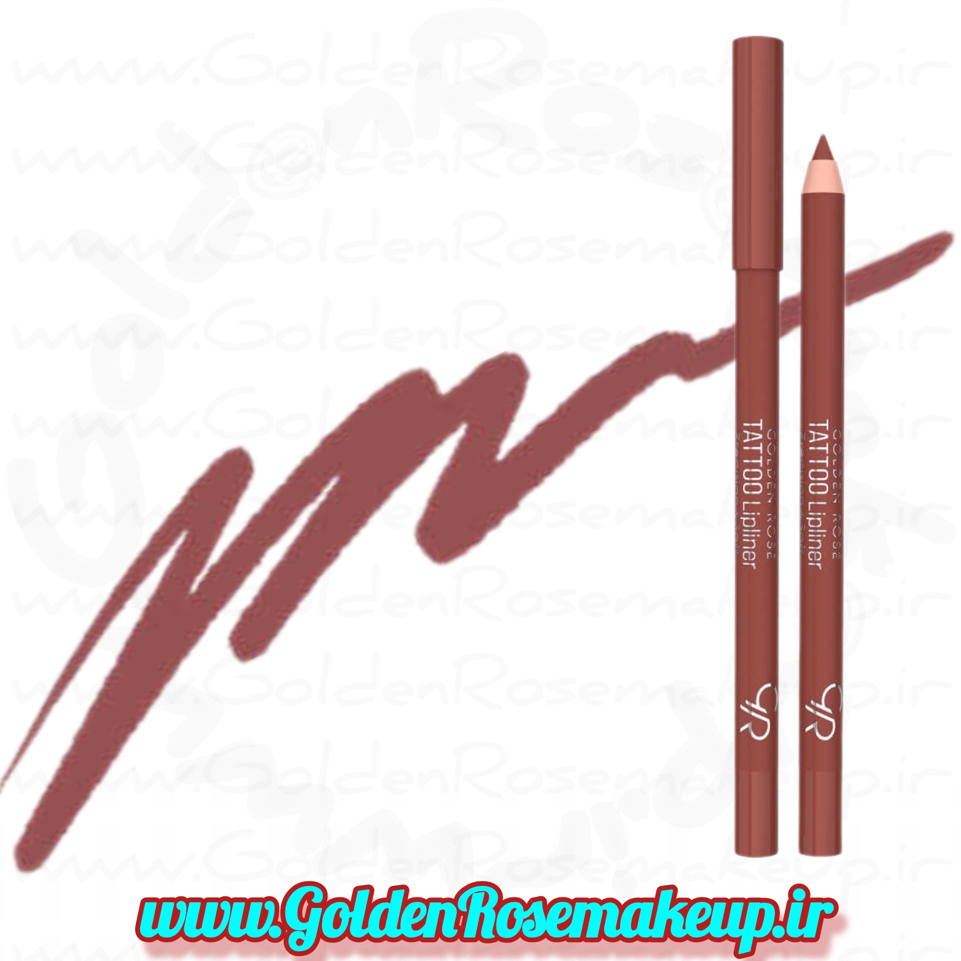 مداد لب تتو ژل ضد آب گلدن رز مدل TATTOO GEL  رنگ قهوه ای صورتی ملایم شماره 209