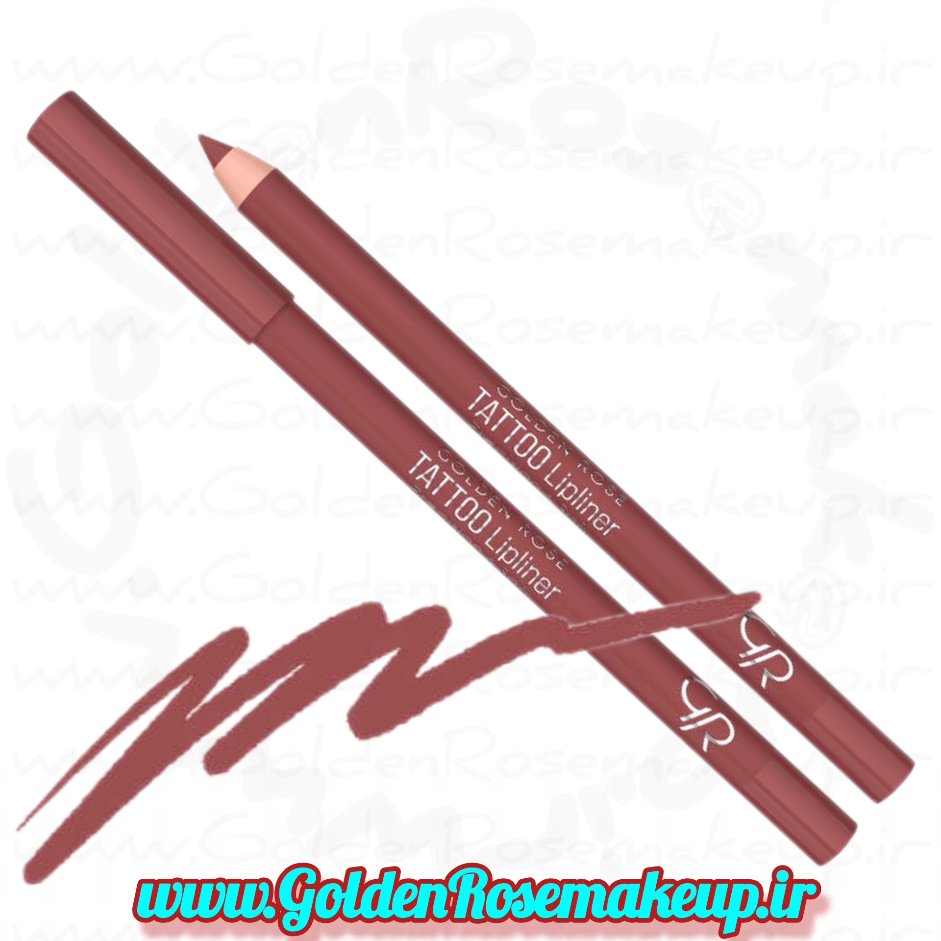 مداد لب تتو ژل ضد آب گلدن رز مدل TATTOO GEL  رنگ بنفش آلویی شماره 210