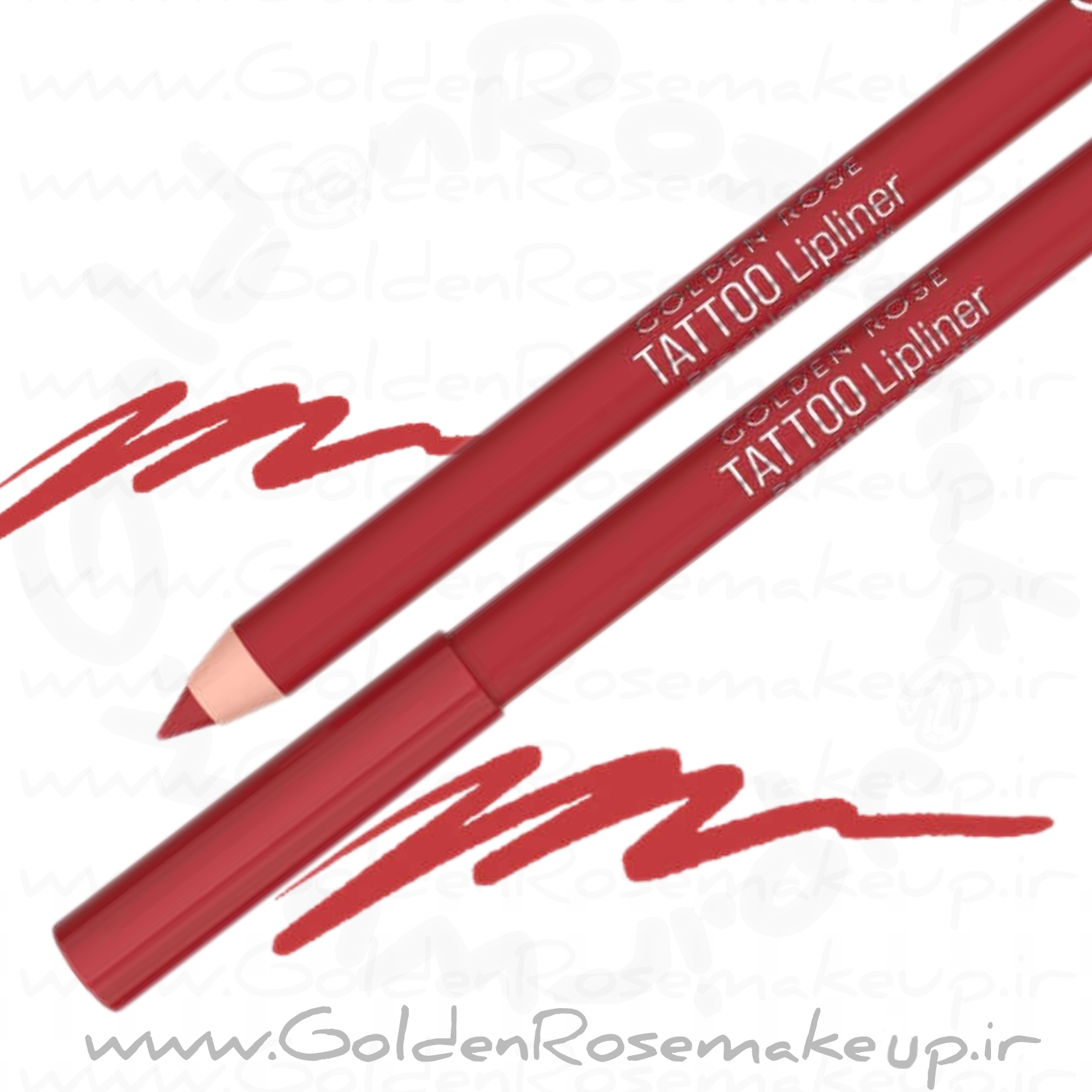 مداد لب تتو ژل ضد آب گلدن رز مدل TATTOO GEL  رنگ قرمز خشخاشی شماره 214