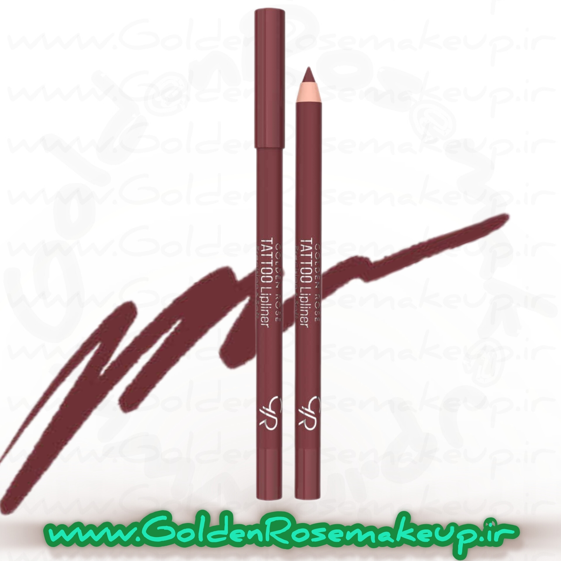 مداد لب تتو ژل ضد آب گلدن رز مدل TATTOO GEL  رنگ شرابی زرشکی تیره شماره 215