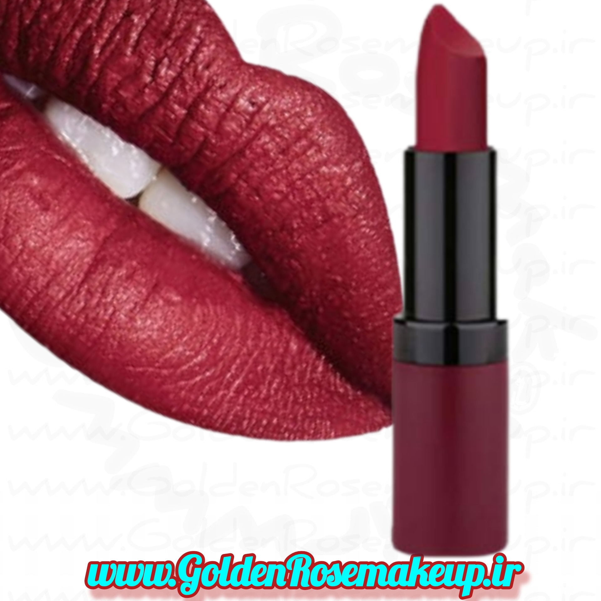 رژلب جامد مات گلدن رز ولوت مدل Velvet شماره 34