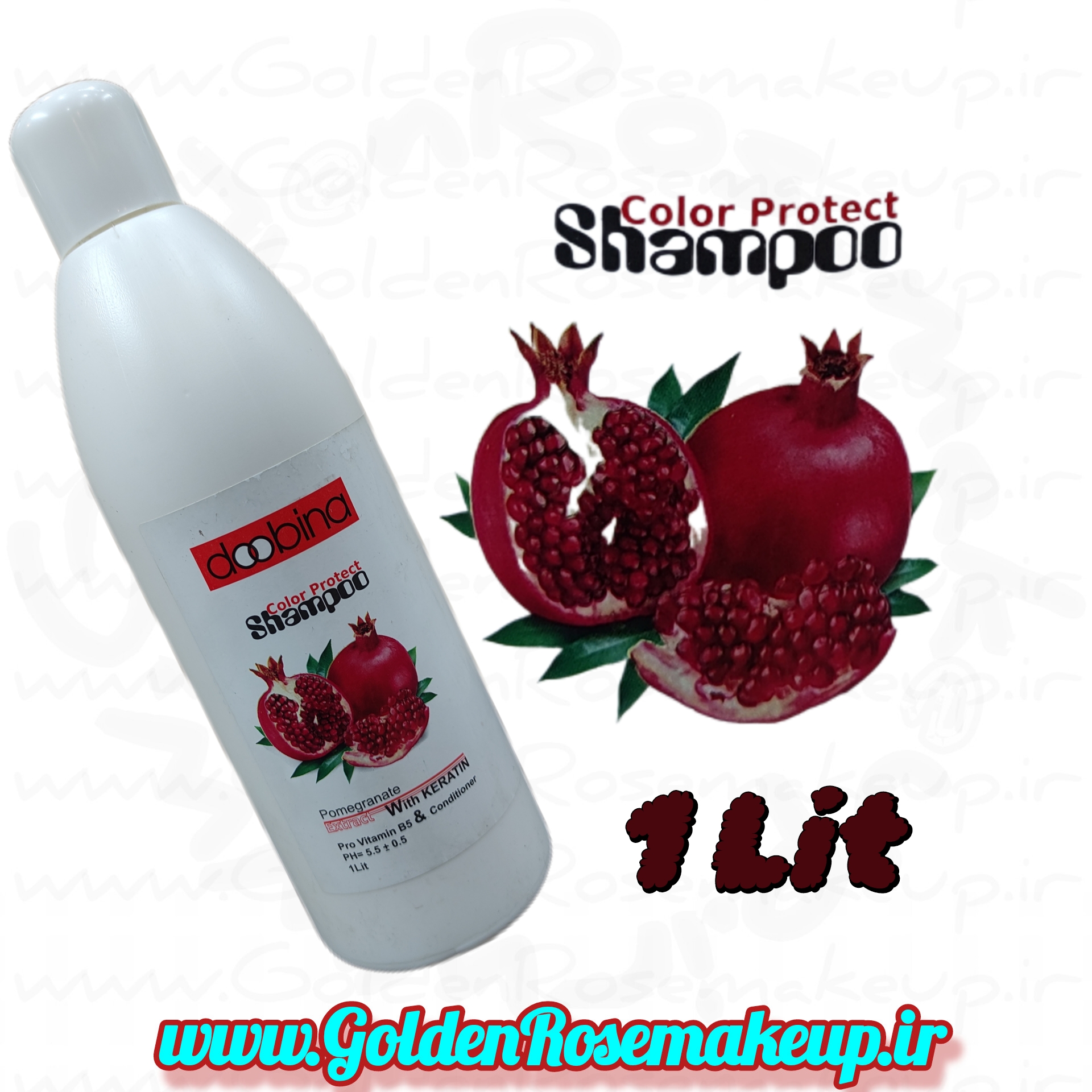 شامپو ۱لیتری تثبیت کننده رنگ مو دوبینا مدل POMEGRANATE حجم 1000 میلی لیتر