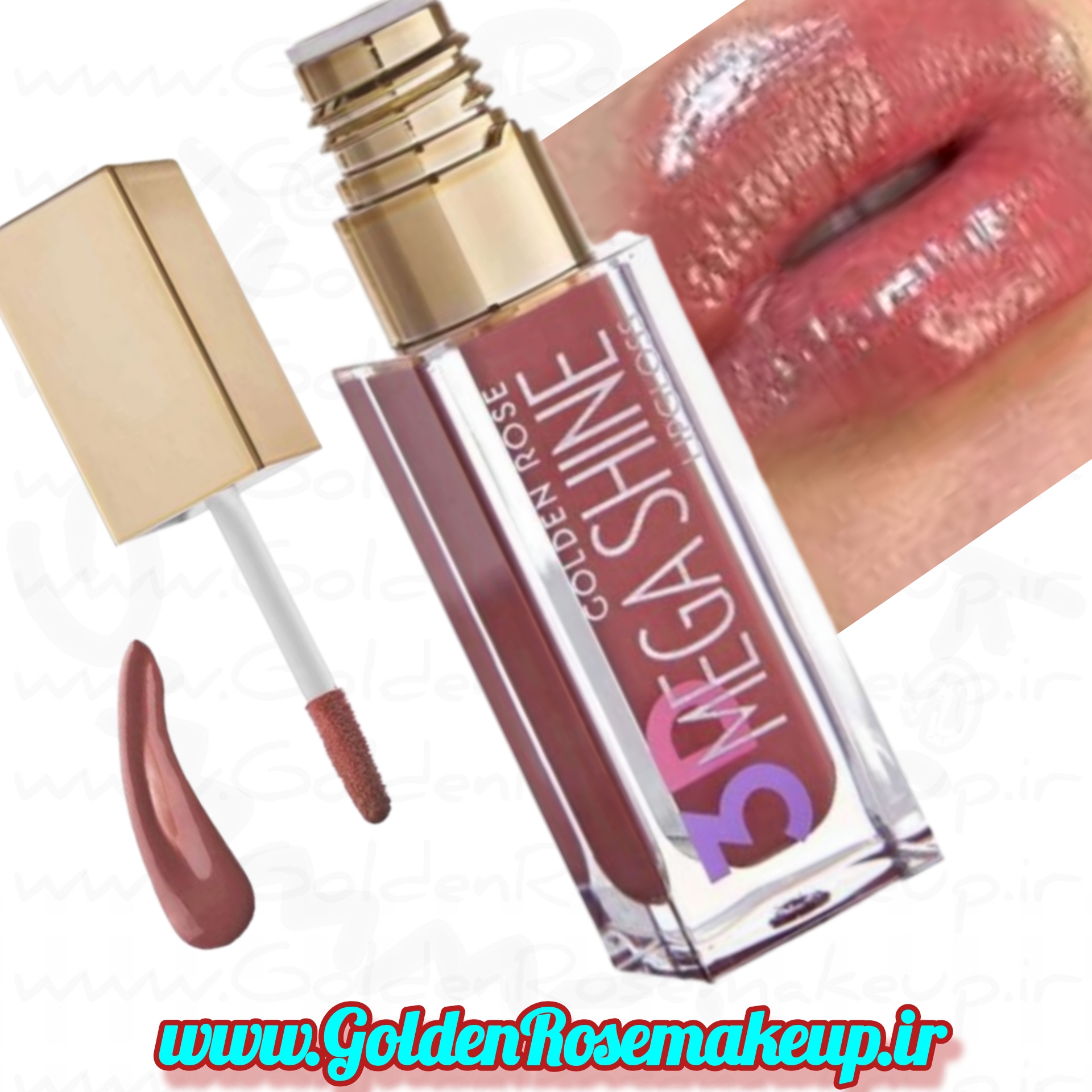 لیپ گلاس گلدن رز مدل MEGA SHINE شماره 112