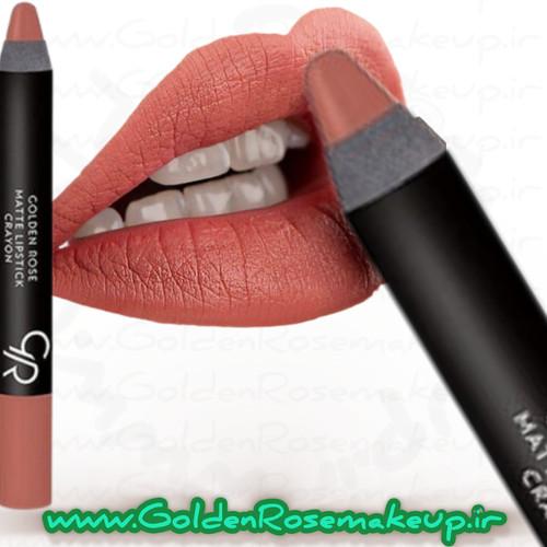رژلب مدادی کرایون مات گلدن رز مدل Crayon شماره 18