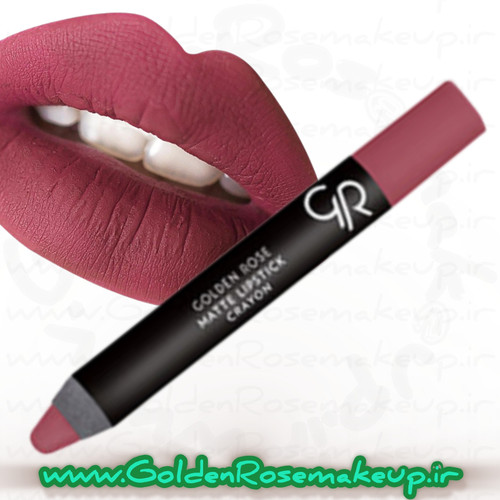 رژلب مدادی کرایون مات گلدن رز مدل Crayon شماره 08