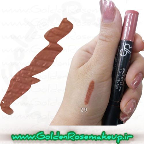 رژلب مدادی کرایون مات گلدن رز مدل Crayon شماره 29