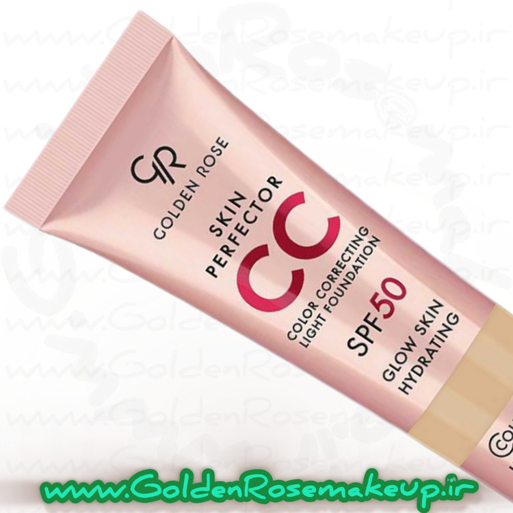 سی سی کرم با SPF50 کرم پودری گلدن رز شماره 101 حجم 30 میلی لیتر