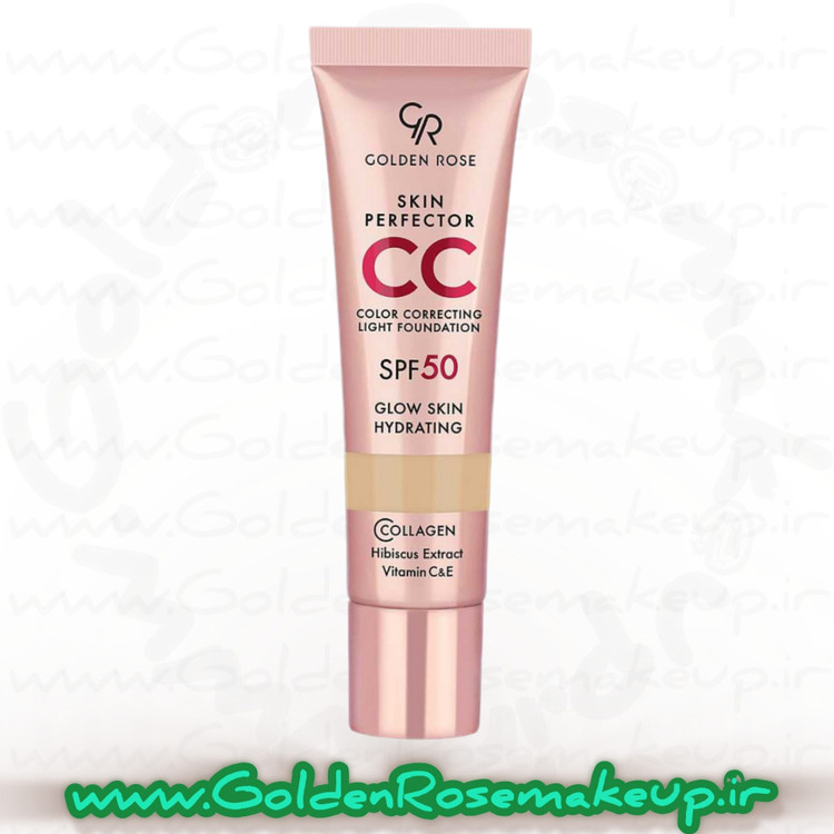 سی سی کرم با SPF50 کرم پودری گلدن رز شماره 101 حجم 30 میلی لیتر