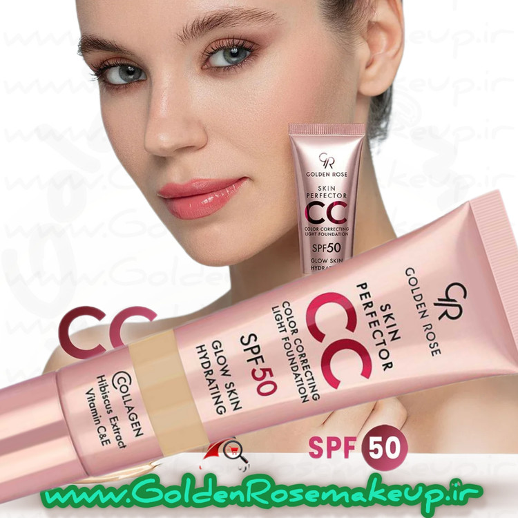 سی سی کرم با SPF50 کرم پودری گلدن رز شماره103 حجم 30 میلی لیتر