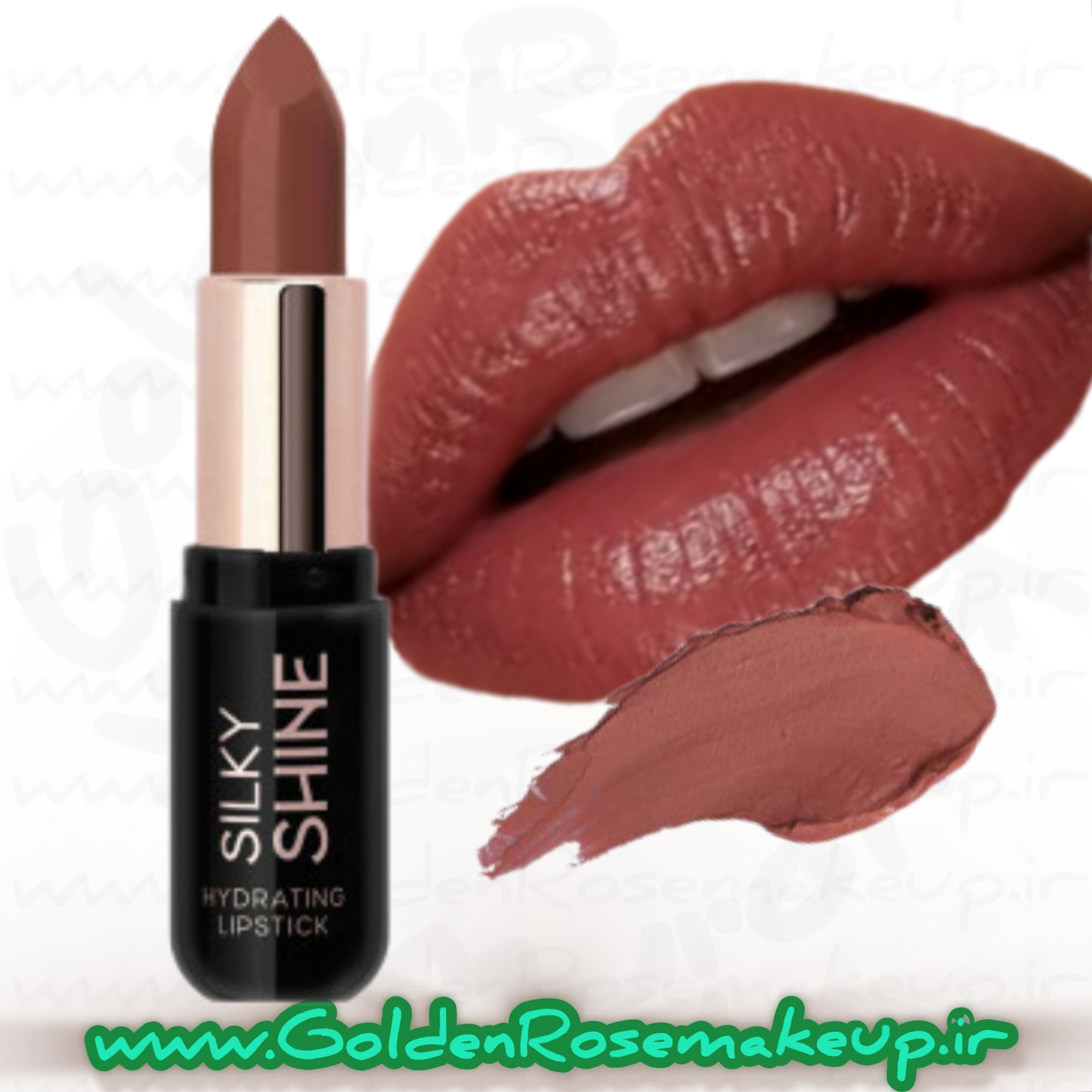رژ لب جامد براق گلدن رز شماره 216 مدل Silky Shine